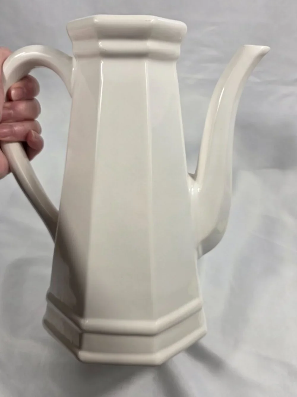 Pfaltzgraff Heritage White Coffee Pot (NO LID) Multisided Made in USA
